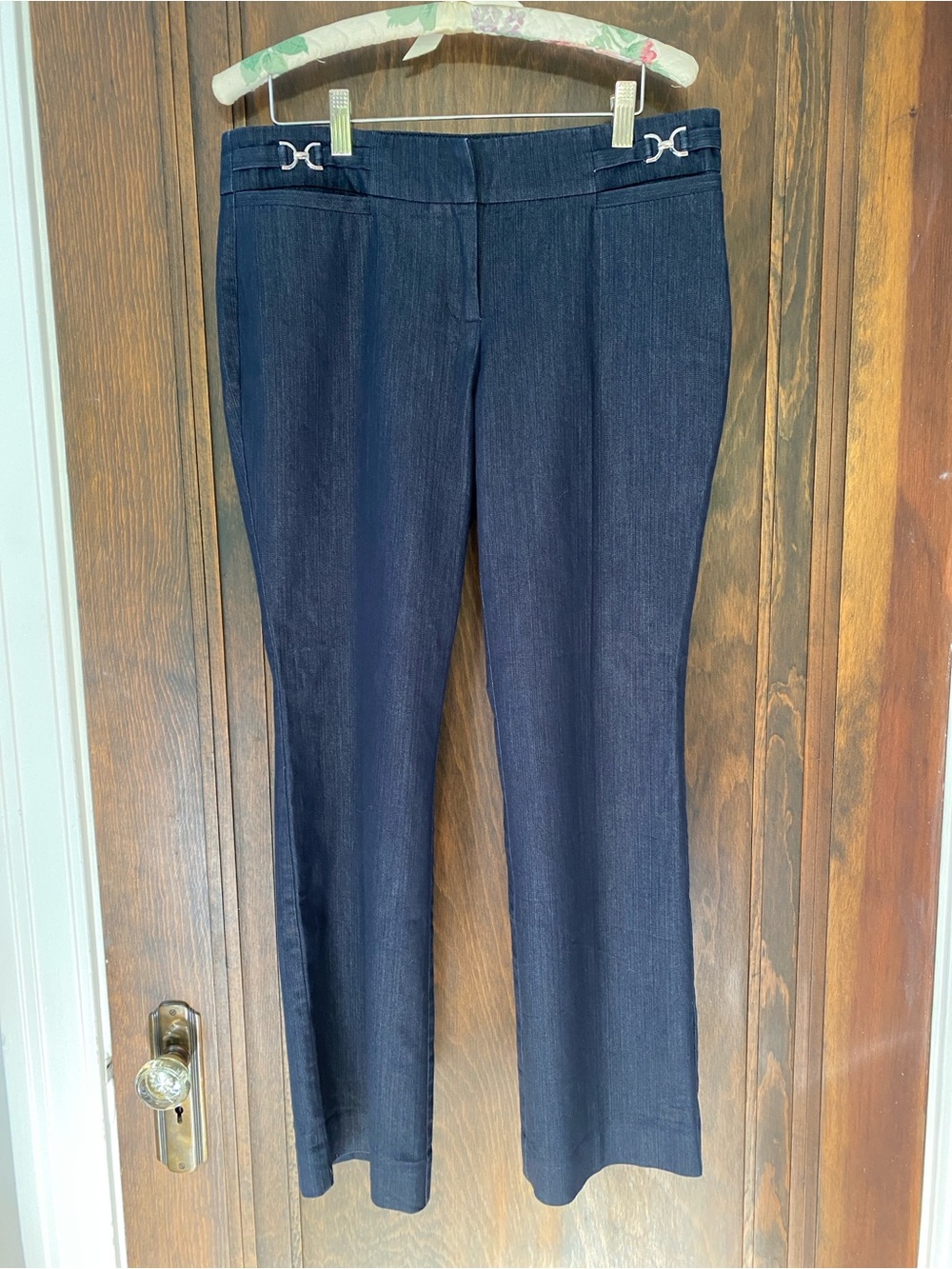 New York & Company Navy Straight-Leg Dress Jeans